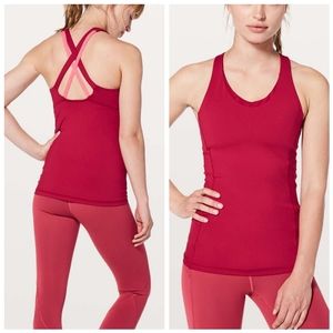 Lululemon Stash N Run TankRuby Red / Glossy